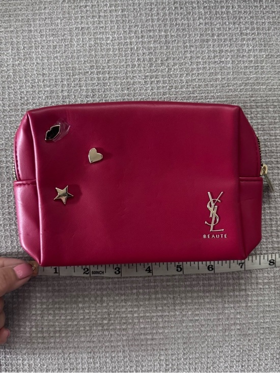 Yves Saint Laurent Handbags - Yves Saint Laurent Red Cosmetic Pouch with Gold Zipper